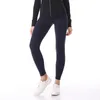 L-32 Solid Color Women yoga outfits pants High Waist Sports Gym Wear Leggings Elastic Fitness Lady Overall Full Tights Workout