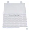 Boîtes de rangement Bacs Accueil Organisation Housekee Jardin 36 Grilles Boîte Transparent Perle Conteneur En Plastique Bijoux Organisateur Réglable Diviseurs Goutte