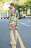 Women's Runway Dress O Neck Short Sleeves Printed A Line Short Dresses High Street Casual Summer Vestidos