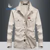 Military Quick-drying Men's Tactical Clothing Outdoor Camping Long-sleeved shirts Turn-down Collar Large Size Male Khaki 220322