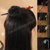 Fourche à cheveux de Style ancien fait à la main Vintage bois fleur épingle à cheveux Hanfu gland princesse étape secouer bâtons de cheveux femmes accessoires de cheveux