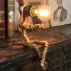 Lampy stołowe żelazny robot LED biurko rura wodna rurka sztuka loft edison przemysł vintage lampy do kawy bar sypialnia nocna stół