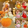 Keychains tricotados com keychain de cereja de flor simulada para mulheres joias de joalheria carrinho de frutas -chave anel fofo bolsa smal22