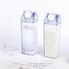 Zapasy USA! 17oz / 500 ml mleka butelka wody przezroczysty kwadratowy kubek plastikowy sok picia filiżanki kawy