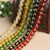 Artificial Crystal Loose lampwork Beads Five Elements Gilding Six Words Mantra Buddha Beads round Semi-Finished DIY Ornament Accessories Wholesale