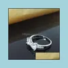 Кольца Band Wedding Оптовая корейская модная циркония стразы Cz Heart Australian Crystal Diamond Drop Del Baby Dhgtb