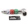 Detachable Dice Shape Smoking Pipe Metal Pipes With Filter Fashion dice pipe color beads splicing removable metal small pipe smoking fixture