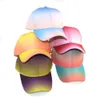 Gradiënt jongens meisjes lente zomer baseball cap casual sporten studenten stropdas dye bedrukte zomer outdoor reizen strand caps sunhat straat eend tong vizier T35R38D