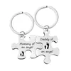 1 par Stainelss Steel Charm Chaveiro Anéis Família Jóias Mães Dia Pais Presente Keychain Daddy Mamãe de Anjo