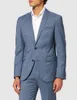 Abiti da uomo Blazer Ultimi disegni Lino blu per uomo Risvolto classico Blazer estivo casual Set Cappotti da sposo Costume 2 pezzi Homme MariageMen'