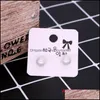 100Pcs/Lot 4X4Cm White Color Paper Different Design Colorf Earrings/Ear Stud Card Jewelry Display Hang Tag Label Printing Drop Delivery 2021