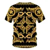 Luxury Barock Style 3D Print Mens Tshirts Fashion Round Neck Short Sleeve Loose Tops Tees Overized T Shirt Men Clothing 6xl 220607