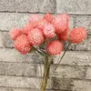 장식 꽃 화환 20pcs 작은 딸기 과일 잔디 자연 건조 꽃 인공 식물 결혼식 꽃다발 룸 홈 데코라