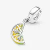 100% 925 Sterling Silver Lemon Slice Sparkling Fruit Ciondola Charms Fit Original European Charm Bracelet Accessori moda gioielli