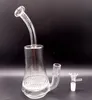 Mini 8.5 inch Clear Glass Water Bong Hookahs with Honeycomb Filters Classical Style Smoking Pipes with Female 14mm