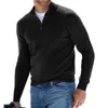 Maglione casual da uomo classico con cerniera collo alto tinta unita maglione lavorato a maglia sottile collo alto manica lunga top autunno e inverno L220801