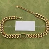 Colares Colares para Mulheres Homens Pingentes Designer Luxurys Pulseira Vintage Letras de Ouro 14K Banhado a Ouro Acessórios de Moda Jewelr2265348