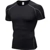 빠른 마른 달리기 셔츠 Rashgard 피트니스 스포츠 보디 빌딩 체육관 의류 운동 남성용 짧은 소매 tshirt 220615