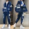 Men's Tracksuits Hip-hop Suit Male Set Track Suits Sweatsuit Man Tracksuit Mens Pant Zipper Pockets Outwear 2PC Jacket+Pants Sets