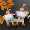 Dolne lalki bez twarzy jesień świetliste impreza klonowa liść rudolph pluszowe nadziewane zabawki zbiór festiwal dekoracje LED elf ozdoby 8GL2 Q2