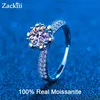 Zackiii certificato 5 carati diamanti anello di fidanzamento Donne 14k anelli da sposa in argento in oro bianco in argento in argento da sposa GRA 220721