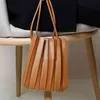 Kaizhi Korean Pleated Design Ins Portable Shoulder Bag Artistic Temperament Vertical Messenger Small Lady Bag 220621