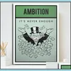 Dipinti Arti Mestieri Regali Home Garden Frame) Wall Art Ispirazione Monopoli (No Canvas Poster Patience Ambition Living Decor Success A