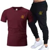 Zomermode Leisure Siksilk Brand Men S Set Tracksuit Sportswear Track Pakken mannelijk sweatsuit korte mouwen T -shirt 2 -delige set 220613