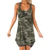 Plus Size S-8XL Camouflage Women's Dress Casual U-neck Sleeveless A-line Skirt Beach Party R Back 220504