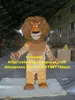 Талисман кукла костюм круто коричневый мадагаскар льва взрослый костюм талисмана с темно-коричневым животом большой рот Mascotte Party Outfit Suit No.188
