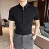 Men's Casual Shirts Plaid Mens Shirt Summer Thin Section Smart Button Tops Fashion Short Sleeve Office Business Large Size 4XLMen's