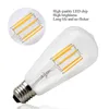 LED Edison Bulb Lamp 8W E27 110V 220V ST64調光ヴィンテージの白熱しているホームウェディングパーティーのためのH220428のためのロマンチックなライト