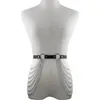 Belts Goth Black Leather Chain Belt Body Skirt Punk Style Strap Waist Thigh Fashion Sexy Exaggerated BeltBelts