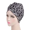 Bonnets Bonnet/Crâne Casquettes Femmes Inde Musulman Élastique Turban Imprimer Longue Queue Chapeau Tête Écharpe Wrap 2022 Dames Cheveux Accessoires Cap Pour Perte