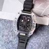 Watches Wristwatch Designer Luxury Mens Mechanics Watch Richa Milles Men's Silicone Band Transparent Hollowed Out Dial Color All Purpose Wa