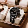 LANGLISHI 腕時計カジュアルファッションマンウォッチレザートップブランドの高級腕時計防水発光シンプルなクォーツ腕時計 220407