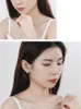 Stud Real 925 Silver Sterling Diamond Geometric Earrings Women's Korean Style Diamond Square Personality Girlsstud Kirs22