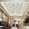 Wallpapers Custom Po Self Adhesive 3D European Embossed White Plaid Sandstone Zenith Ceiling Living Room Bedroom Background