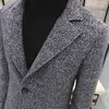 Herr ull blandar Riinr 2021 Woolen Coat Autumn Winter Classic Pure Color Men Korean version av medellängden stilig T220810