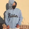 Hoodie سترة خمر مطرزة طباعة سترة القوطية الجرونج الأكمام طويلة الحجم هوديي y2k سيدات y220803