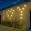 Lampada solare da esterno Luci per gradini a LED impermeabili senza fili bianche calde e colorate per la decorazione del patio della recinzione del giardino del cortile