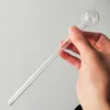 Tjockt glasoljebrännarrör 20 cm Längd Rökrör 7,9 tum Klar Pyrex Handspik Vattenrör Bong Dab Rigg Bubblare Tobak Transparent Röktillbehör Partihandel