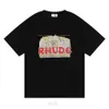 T-shirts masculinas de luxo RHUDE de grife primavera verão camiseta de manga curta para homens e mulheres Mônaco com a ajuda de Deus