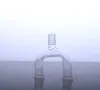 Dubbelskål Glasadapter Adapter Vatten Rökning Bong Bubbler Pipe Partihandel Två funktioner Rök