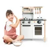 Big Wooden Play Kitchen Toys finge brincar brinquedos para crianças meninas meninas LJ201211