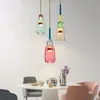 Lámparas colgantes Color nórdico Luces de caramelo Dormitorio moderno Habitación para niños Cabeza única Vidrio Colgante Decoración para el hogar Accesorios Restaurante Colgante