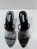 модельер-дизайнер Plexigla High Heeel Slippers 8 см обветренной каблук размером 35-42 Высококачественные тапочки пляжные сандалии