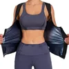 Kvinnor Bastu Shaper Vest Thermo Sweat Shapewear Tank Top Slimming Vest Midje Trainer Corset Gym Fitness Workout Zipper Shirt 220702