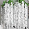 20PCS Artificial Wisteria Silk Flowers Hanging Wed Decor Flower Garland for Home Garden el Wedding ation 220329