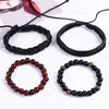 4pcs / bracelets en cuir set Bangle Braceux Braceaux Bracelet Bracelet A réglable pour hommes